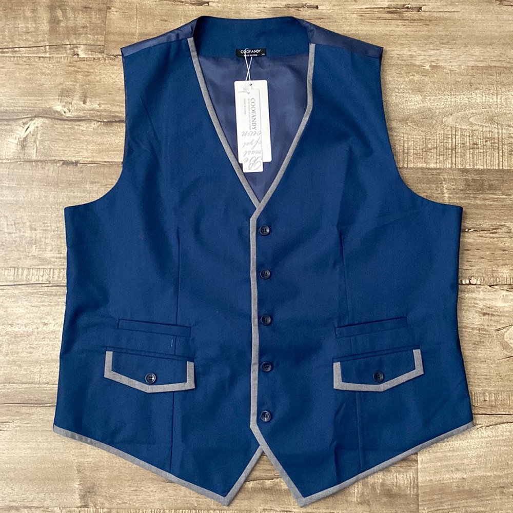 Coofandy Steel Blue Vest